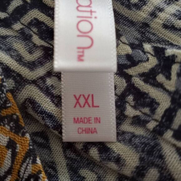 XHILARATION NAVY, WHITE, & GOLD TANK TOP W/ SPLIT BACK SZ.XXL NWT - Picture 5 of 7